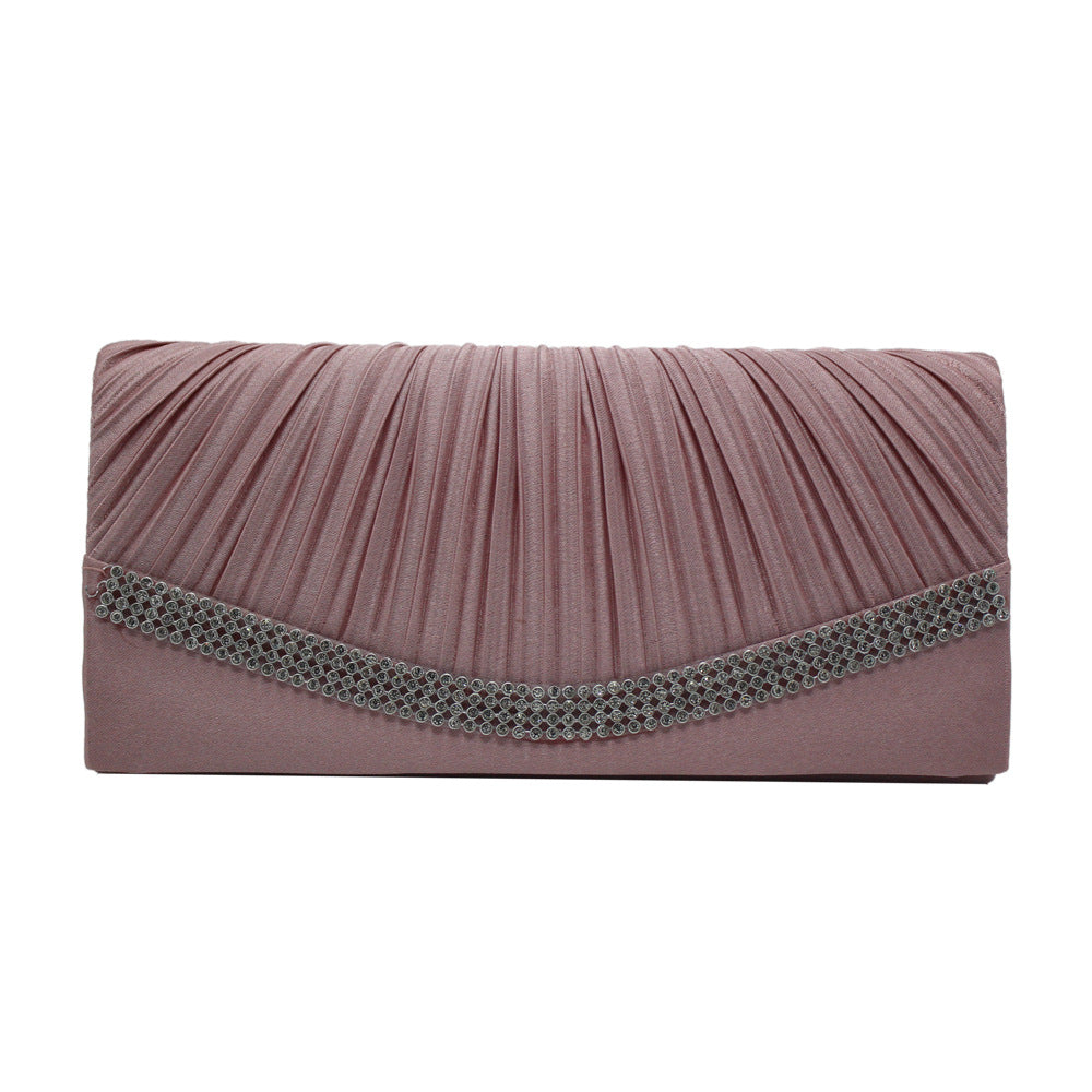 Satin Pleated Clutch for Weddings Parties