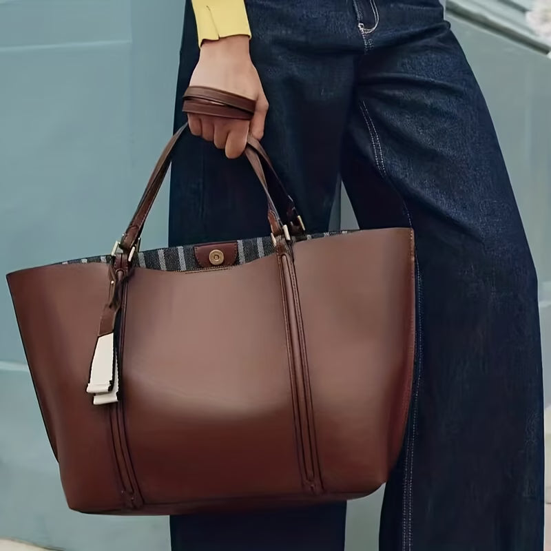 Women' Large Capacity Tote Bag Compatible for, Travel & - Closure Handbag with Spacious Interior, Soft Texture & - Elegant Structured Handbags