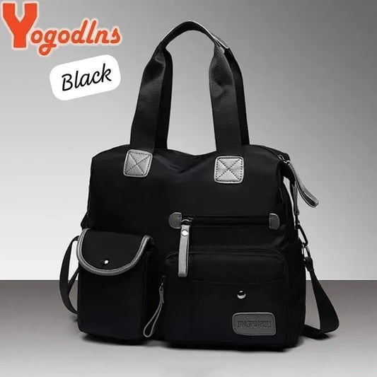 Ladies Waterproof Nylon Shoulder Bag Multiple Pockets