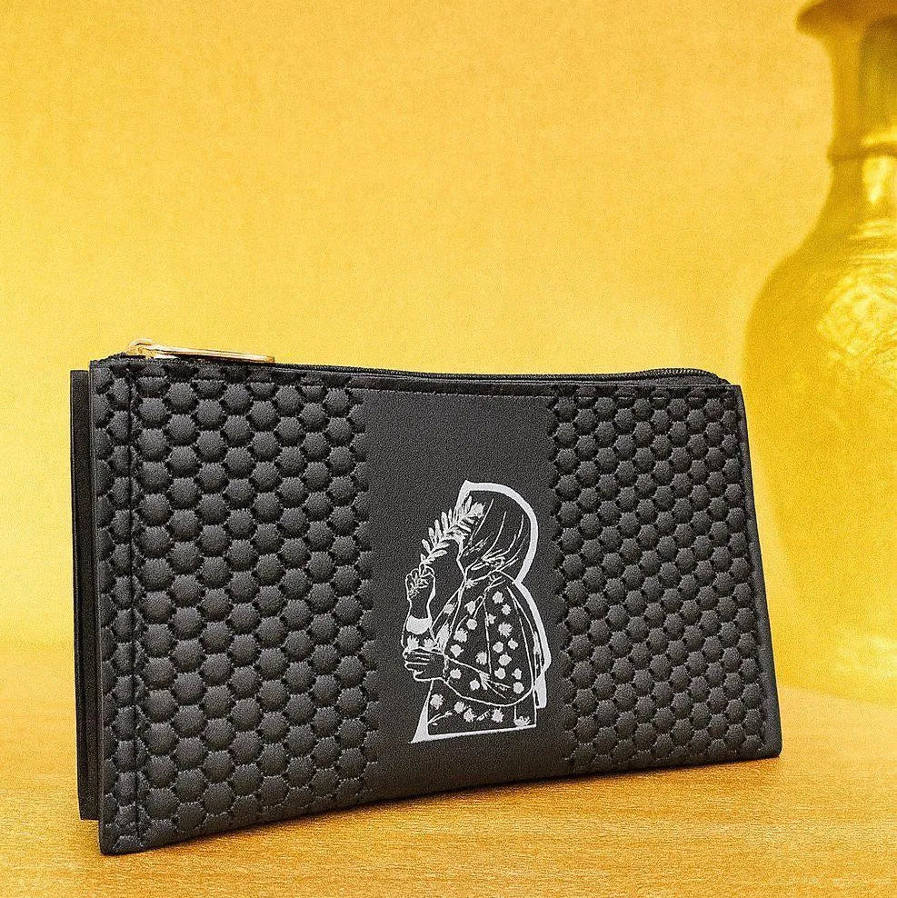 Leather Wristlet Clutches with Zipper Closure for Women