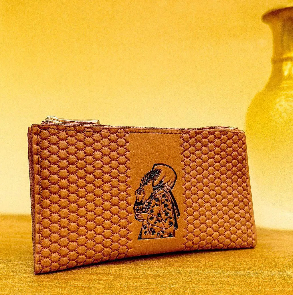 Leather Wristlet Clutches with Zipper Closure for Women