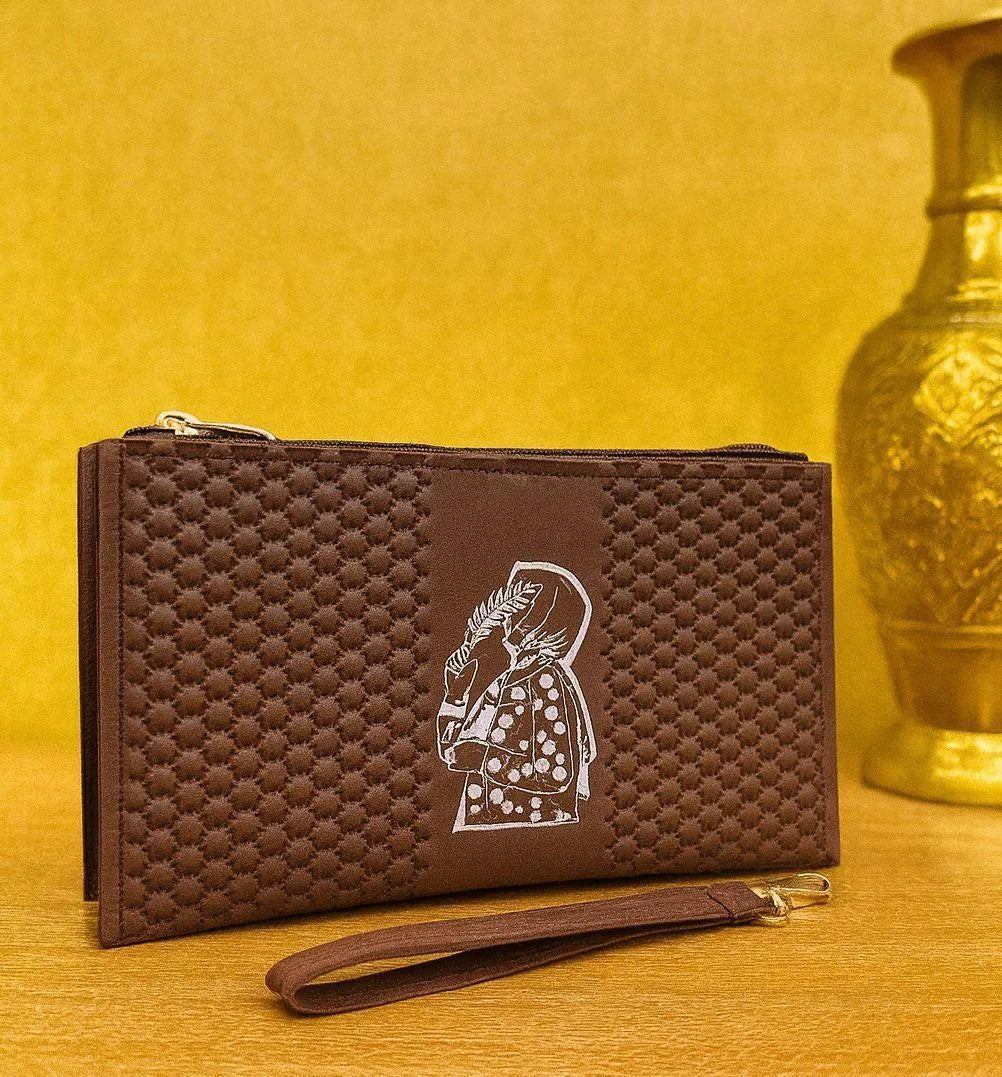 Leather Wristlet Clutches with Zipper Closure for Women