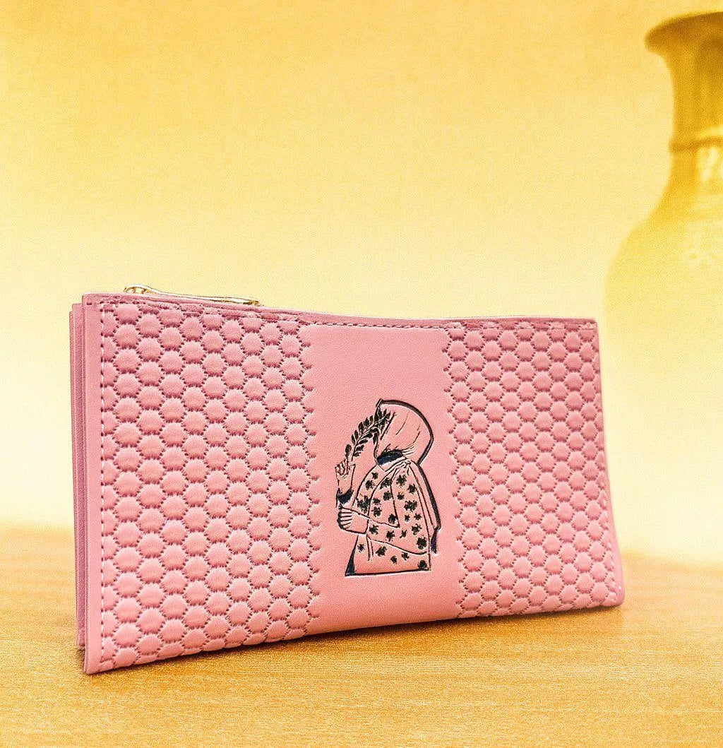 Leather Wristlet Clutches with Zipper Closure for Women