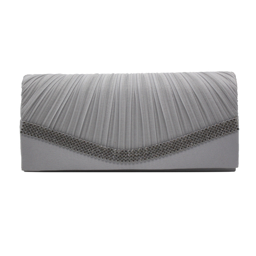 Satin Pleated Clutch for Weddings Parties