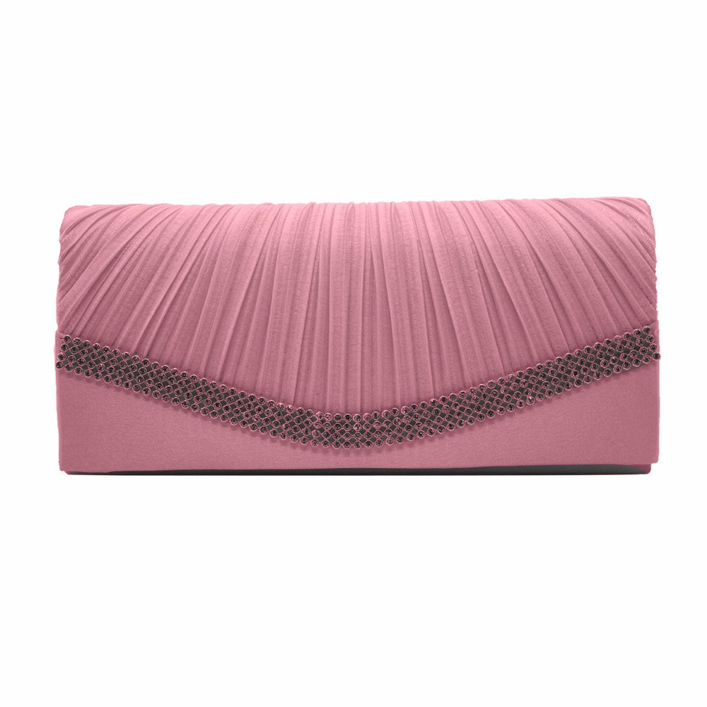 Satin Pleated Clutch for Weddings Parties