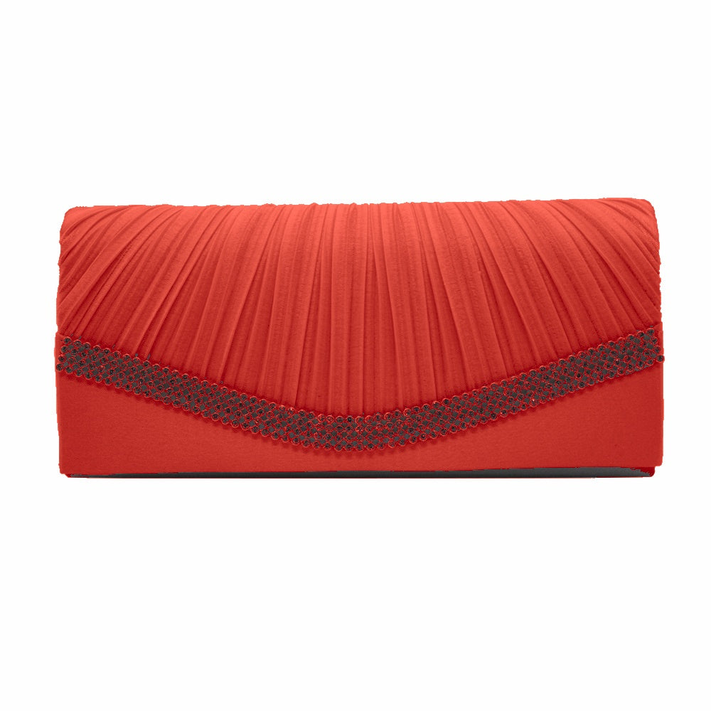 Satin Pleated Clutch for Weddings Parties