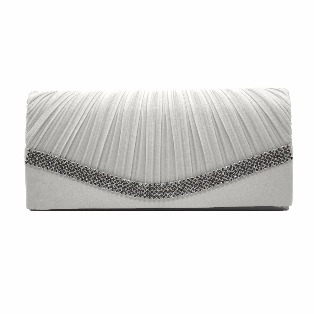 Satin Pleated Clutch for Weddings Parties