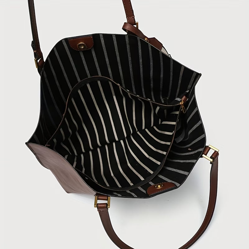 Women' Large Capacity Tote Bag Compatible for, Travel & - Closure Handbag with Spacious Interior, Soft Texture & - Elegant Structured Handbags